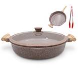 Aikenbbkk 2-in-1 Keramikpfanne mit Deckel