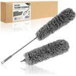 com-four® 1x Staubwedel mit Teleskopstiel und Ersatzkopf