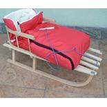 rg-vertrieb Holzschlitten mit Rückenlehne (rot)