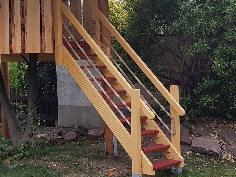 Eine Holztreppe, die jeder bauen kann.