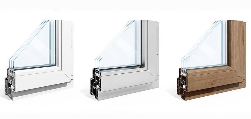 Kunststofffenster in verschiedener Optik wie Metall und Holz