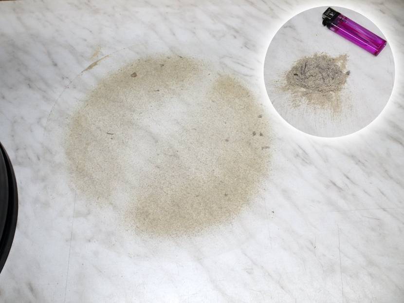 Nach der Reinigung gelöster Staub