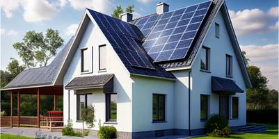eigenheim mit solarpanels