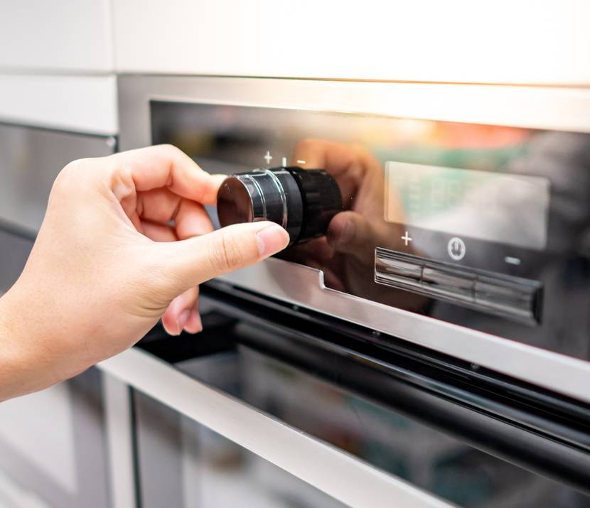 backofen wird vorgeheizt