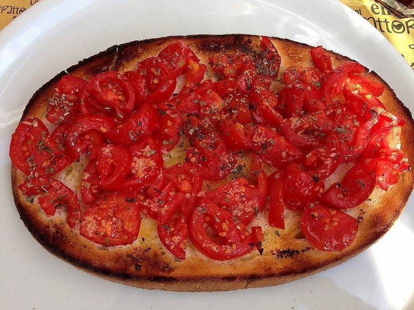 So sieht ein Bruschetta in Italien aus