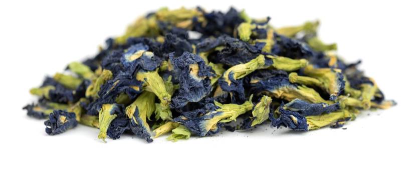 getrocknete bluetenblaetter der clitoria