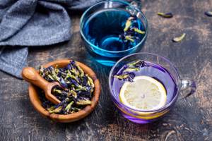 tee aus der clitoria-bluete