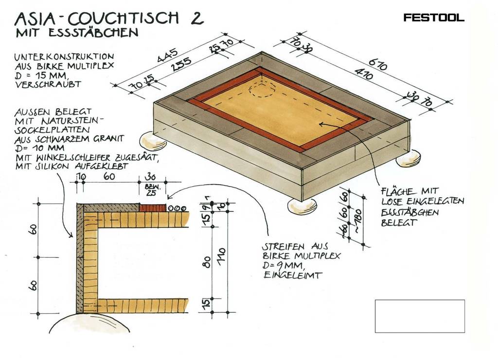 Asia Couchtisch selber bauen