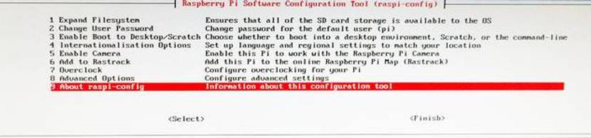 Raspbian – Konfigurationsmenü