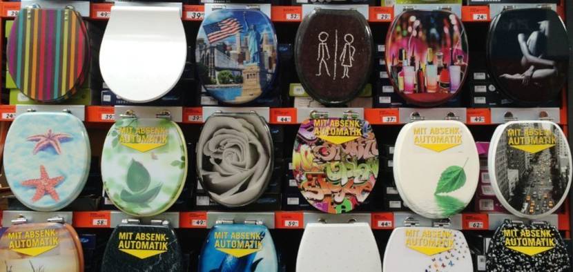 Bunte Toilettendeckel