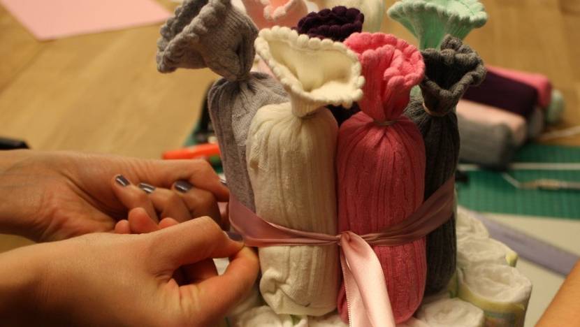 Windelsocken festbinden