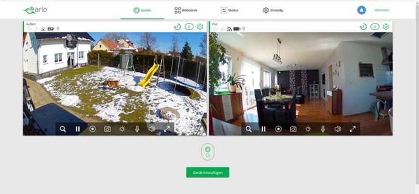 Arlo Pro 2 im Internetbrowser
