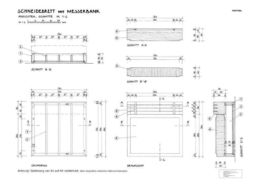 bauplan schneidebrett