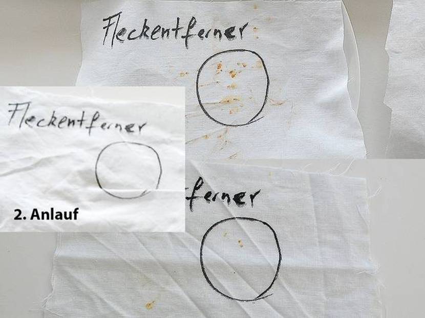 Im zweiten Anlauf hat es der Fleckentferner geschafft.