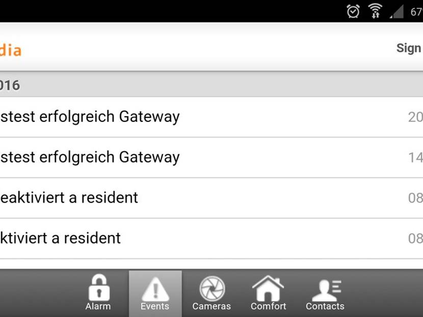 Egardia Alarmanlage App