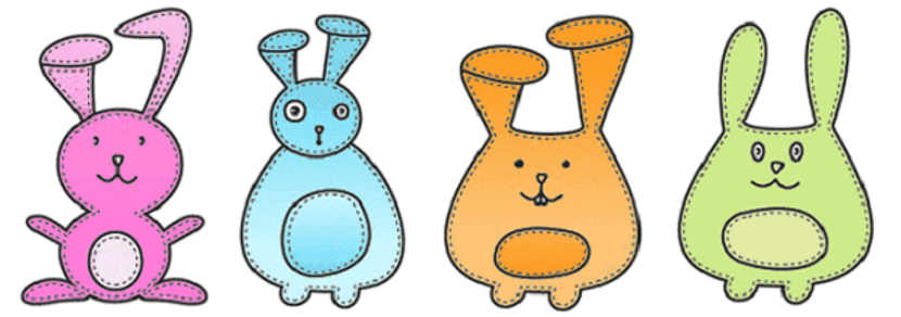 selbst gemalte Osterhasen