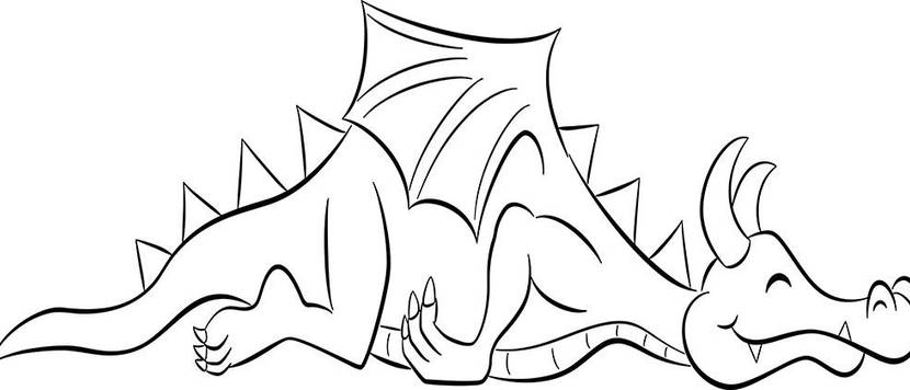 schlafender Cartoon Drache