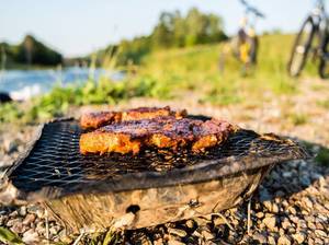 Einweggrill am See
