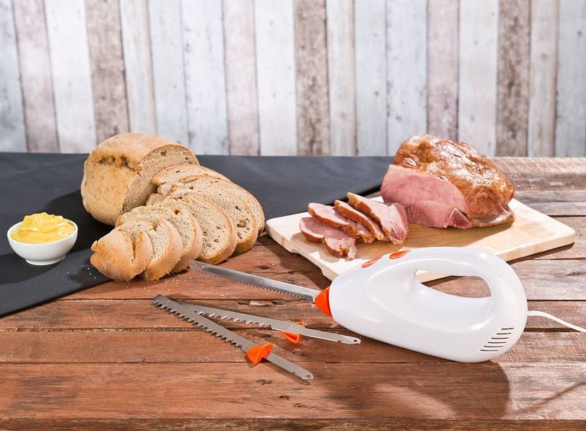 elektromesser mit brot und fleisch