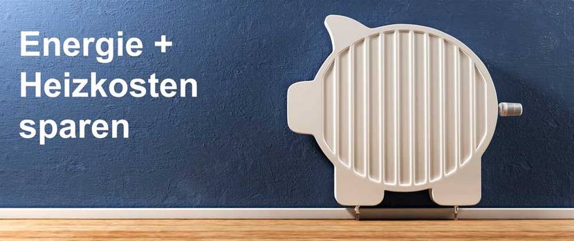 Heizkörper in Form eines Sparschweins zum Thema Energie- und Heizkosten sparen