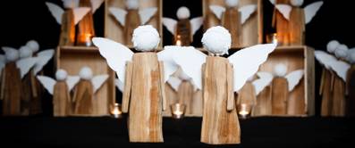 Engel basteln aus Papier und Holz - 2 Bastelanleitungen