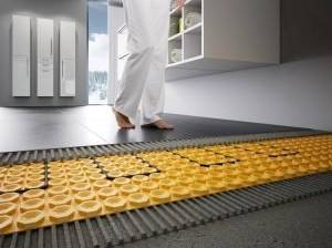 Entkopplungsmatte auf Fußbodenheizung