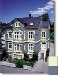 Historische Fassade: grau-lime