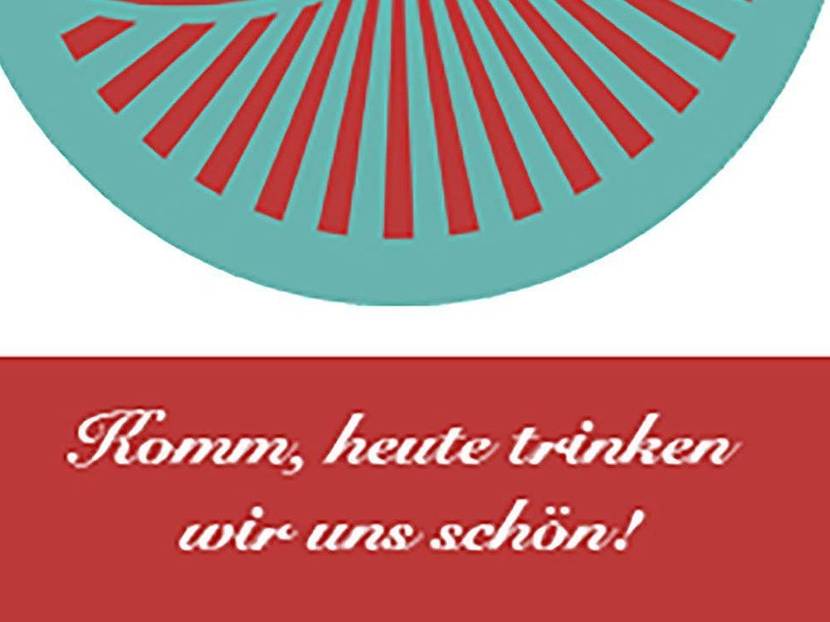 Ausschnitt eines Etiketts mit Spruch
