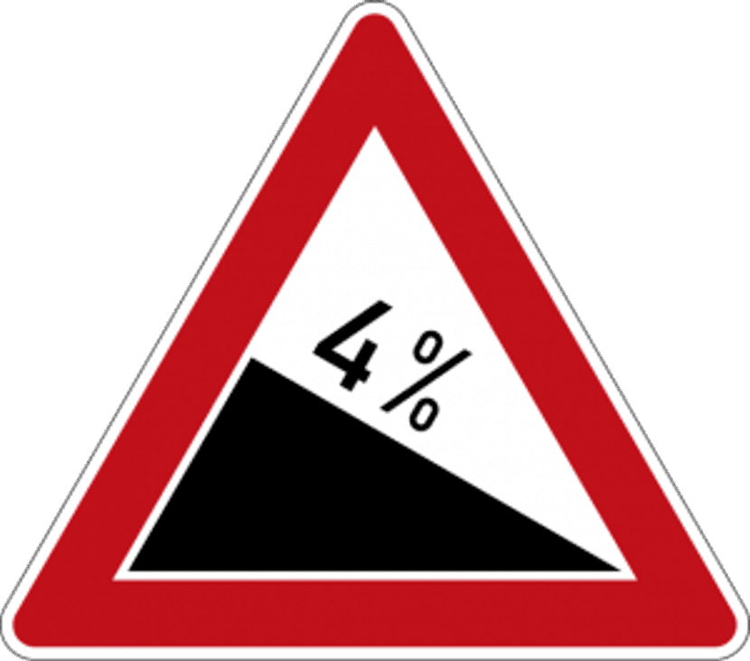 Schild 4 % Gefälle
