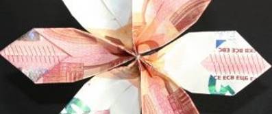 Geldgeschenke zu Hochzeit und Geburtstag basteln – Blumen aus Geldscheinen falten