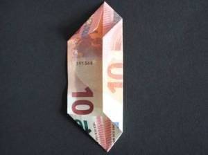 untere Seite zur Mittellinie für Geldgeschenk