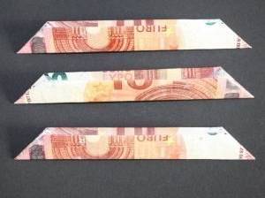 drei Trapeze für Geldgeschenk