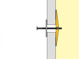 zweiflügliger Federklappdübel