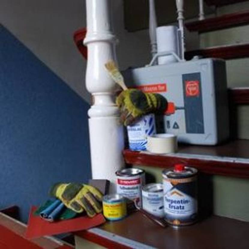 Arbeitsmaterial zum Treppe renovieren