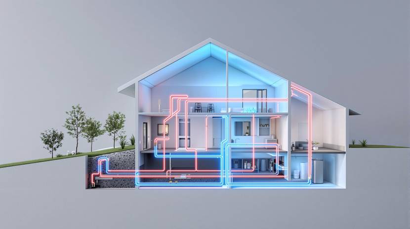 Querschnitt eines intelligenten Hausklimasteuerungssystems