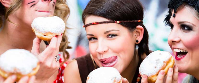 Süßes von Karnevalsbüffet – Berliner, Apfelplätzchen und Krapfen