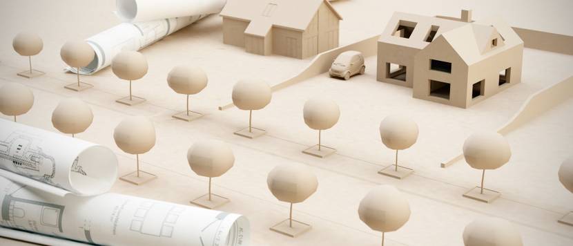 Architektur Planung Zeichung Miniatur Modelle