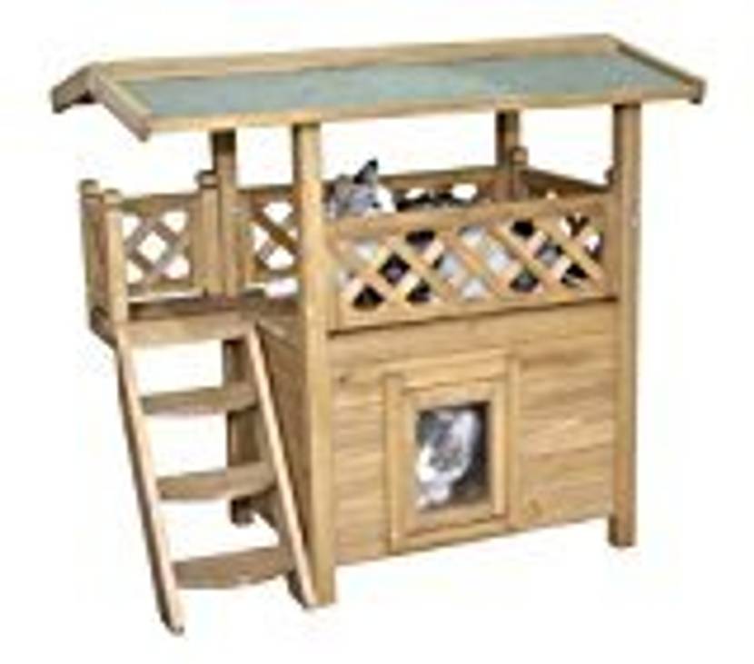 Ein Katzenhaus mit Dachterrasse