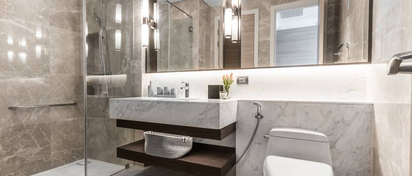 kleines modernes badezimmer ohne fenster
