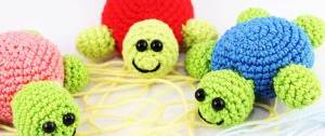 Als Gruppe besonders niedliche Amigurumi-Schildkröten