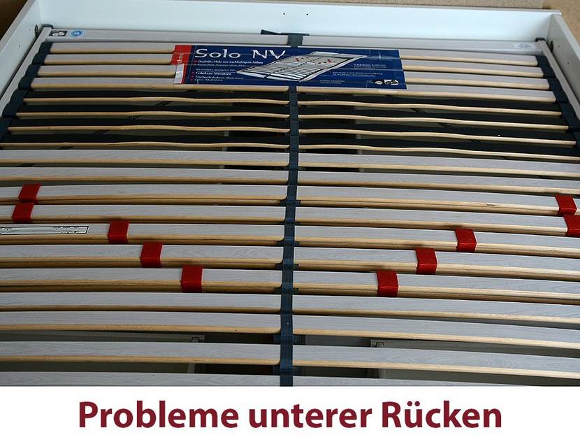 Diese Einstellung wird auch Lordosestütze genannt, da sie das Holzkreuz stützt.