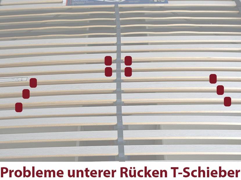 Mit T-Schiebern wird ebenfalls mehr Härte für die Lendenwirbelsäule eingestellt.