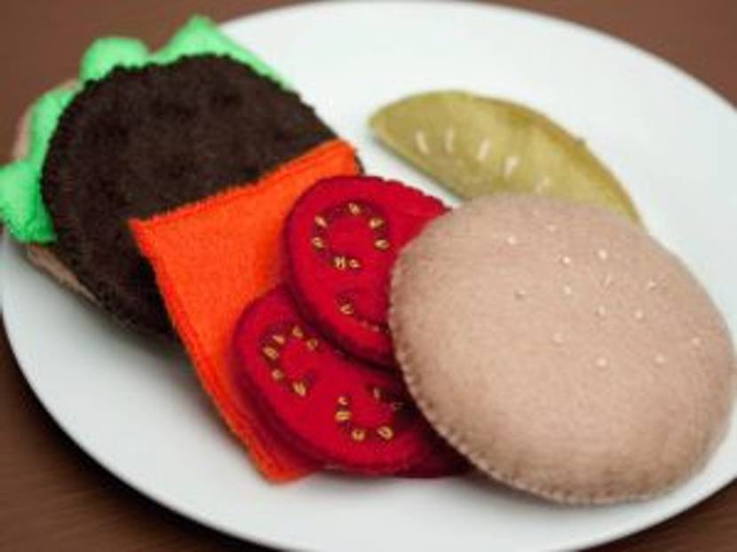 Zutaten für einen hamburger