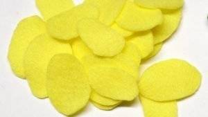 Kartoffelscheiben aus Filz.