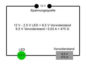 LED widerstand berechnen 12V