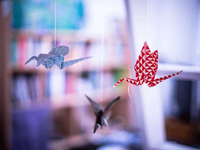 Origamikraniche - mobile basteln