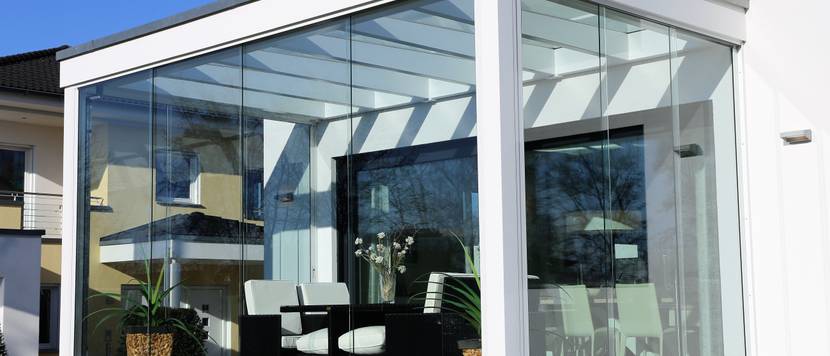 modernes glashaus