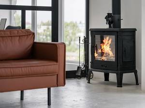 kaminofen in modernem wohnzimmer
