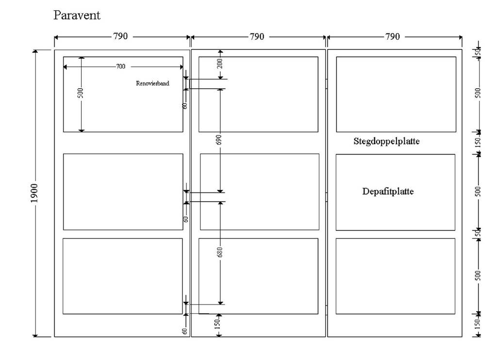paravent bauplan