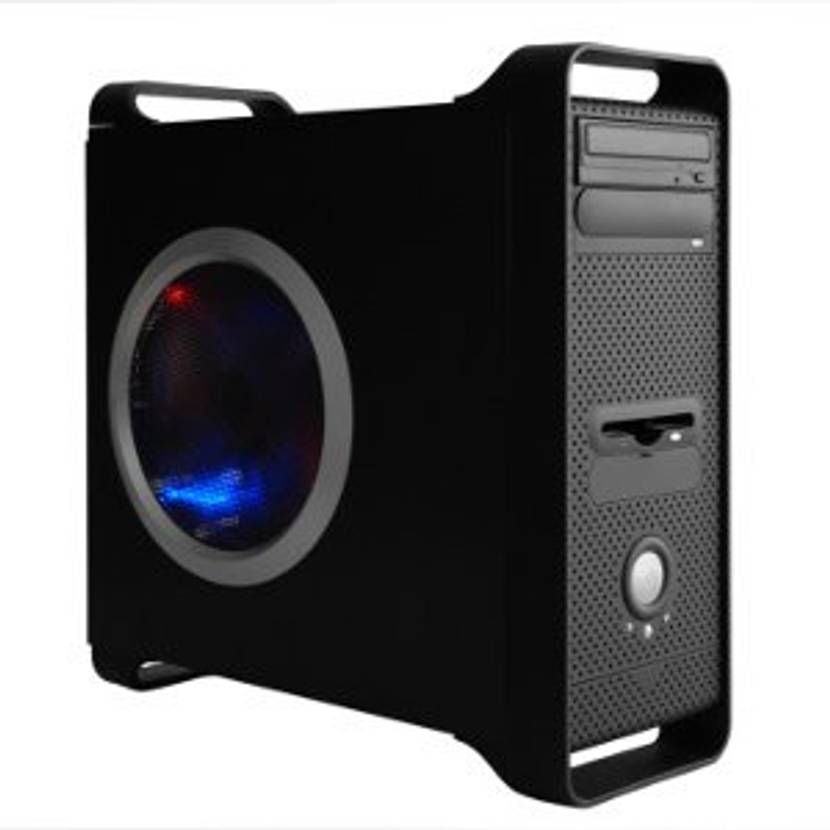 Schwarzes PC-Gehäuse.